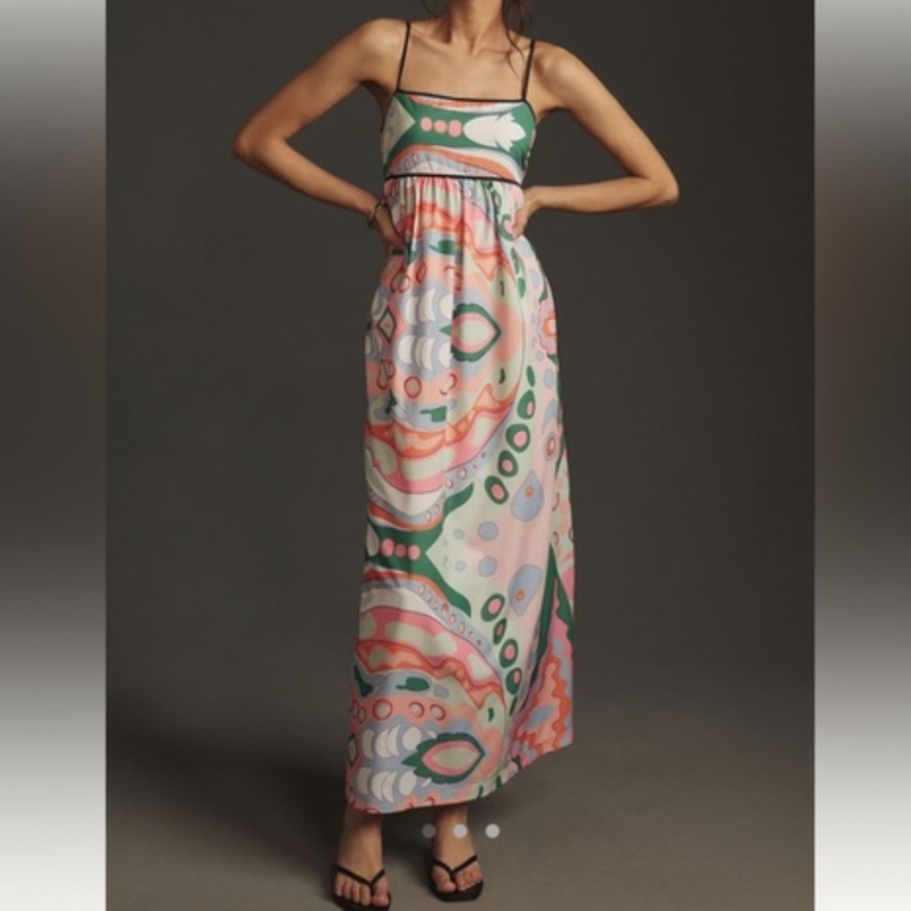 Vibrant Emilio Pucci inspired print midi dress from  English Factory M